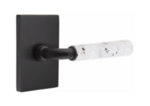 Emtek R-Bar Terrazzo 5212 Select Brass Privacy Leverset with Modern Rectangular Rosette for Left Handed Doors product