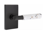 Emtek T-Bar Terrazzo 5052 SD Select Brass Single Dummy Lever with Modern Rectangular Rosette for Left Handed Doors product