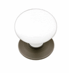 Emtek 86001 Porcelain Ice White Cabinet Knob 1-3/8 Inch Diameter