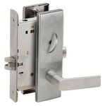 Schlage L9040 01N Bath/Bedroom Privacy Mortise Lock with 01 Lever and N Escutcheon