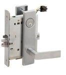 Schlage L9092PELEU 01L Electrically Unlocking or Locking Outside Cylinder and Outside Lever Mortise Lock with 01 Lever and L Escutcheon