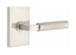 Emtek L-Square Knurled 5052 SD Select Brass Single Dummy Lever with Modern Rectangular Rosette for Right Handed Doors product