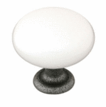 Emtek 86071 Porcelain Madison Ivory Cabinet Knob 1-1/4 Inch Diameter