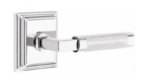 Emtek L-Square Knurled 8561 Select Brass Full Dummy Leverset with Wilshire Rosette product