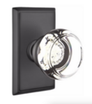 Emtek Georgetown Crystal 8221 Privacy Knobset with Rectangular Rosette