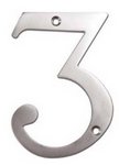 Deltana RN4-3U Solid Brass 4 Inch House Number &quot;3&quot;