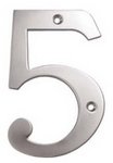 Deltana RN4-5U Solid Brass 4 Inch House Number "5"