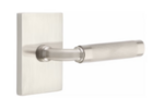 Emtek R-Bar Knurled 5052 SD Select Brass Single Dummy Lever with Modern Rectangular Rosette for Right Handed Doors product