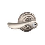 Schlage F51CHP/AND Champagne Keyed Entry Leverset with Andover Decorative Rosette