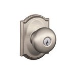 Schlage F51PLY/CAM Plymouth Keyed Entry Knobset with Camelot Decorative Rosette