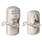 Schlage FE595 PLY/FLA Plymouth Keypad Flex-Lock Entry Leverset with Flair Lever