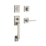 Baldwin SCLAJxSQUCSRSMT Reserve La Jolla Single Cylinder Handleset with Square Lever and Contemporary Square Rosette with SmartKey Cylinder