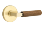 Emtek L-Square Dark Walnut 5059 Select Brass Full Dummy Leverset with Disk Rosette product