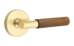 Emtek T-Bar Dark Walnut 5059 Select Brass Full Dummy Leverset with Disk Rosette product