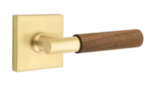 Emtek T-Bar Dark Walnut 5050 SD Select Brass Single Dummy Lever with Square Rosette for Left Handed Doors product