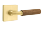 Emtek R-Bar Dark Walnut 5210 Select Brass Privacy Leverset with Square Rosette for Left Handed Doors product