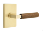 Emtek L-Square Dark Walnut 5052 SD Select Brass Single Dummy Lever with Modern Rectangular Rosette for Left Handed Doors product