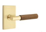Emtek T-Bar Dark Walnut 5052 Select Brass Full Dummy Leverset with Modern Rectangular Rosette product