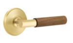 Emtek T-Bar Dark Walnut 8531 Select Brass Full Dummy Leverset with Watford Rosette product