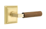 Emtek L-Square Dark Walnut 8161 Select Brass Passage Leverset with Wilshire Rosette for Left Handed Doors product