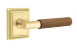 Emtek T-Bar Dark Walnut 8261 Select Brass Privacy Leverset with Wilshire Rosette for Right Handed Doors product
