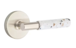 Emtek T-Bar Light Terrazzo 5059 SD Select Brass Single Dummy Lever with Disk Rosette for Left Handed Doors product
