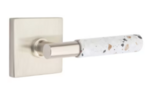 Emtek T-Bar Light Terrazzo 5210 Select Brass Privacy Leverset with Square Rosette for Right Handed Doors product