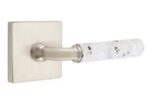 Emtek R-Bar Light Terrazzo 5210 Select Brass Privacy Leverset with Square Rosette for Right Handed Doors product