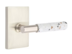 Emtek T-Bar Light Terrazzo 5052 SD Select Brass Single Dummy Lever with Modern Rectangular Rosette for Right Handed Doors product