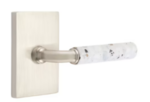 Emtek R-Bar Light Terrazzo 5212 Select Brass Privacy Leverset with Modern Rectangular Rosette for Right Handed Doors product