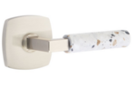 Emtek L-Square Light Terrazzo 5306 SD Select Brass Single Dummy Lever with Urban Modern Rosette for Right Handed Doors product