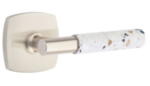 Emtek T-Bar Light Terrazzo 5306 SD Select Brass Single Dummy Lever with Urban Modern Rosette for Left Handed Doors product