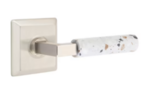 Emtek L-Square Light Terrazzo 8531 Select Brass Full Dummy Leverset with Quincy Rosette product