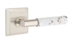 Emtek T-Bar Light Terrazzo 8131 Select Brass Passage Leverset with Quincy Rosette for Left Handed Doors product