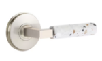 Emtek L-Square Light Terrazzo 8510 Select Brass Full Dummy Leverset with Watford Rosette product