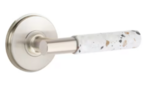 Emtek T-Bar Light Terrazzo 8510 SD Select Brass Single Dummy Lever with Watford Rosette for Right Handed Doors product