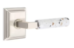 Emtek L-Square Light Terrazzo 8561 Select Brass Full Dummy Leverset with Wilshire Rosette product