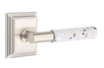 Emtek T-Bar Light Terrazzo 8261 Select Brass Privacy Leverset with Wilshire Rosette for Right Handed Doors product