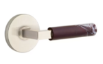 Emtek L-Square Rosso Levanto Marble 5109 Select Brass Passage Leverset with Disk Rosette for Left Handed Doors product