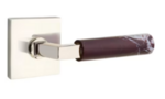 Emtek L-Square Rosso Levanto Marble 5210 Select Brass Privacy Leverset with Square Rosette for Right Handed Doors product