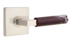 Emtek L-Square Rosso Levanto Marble 5110 Select Brass Passage Leverset with Square Rosette for Left Handed Doors product