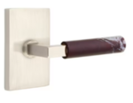 Emtek L-Square Rosso Levanto Marble 5052 SD Select Brass Single Dummy Lever with Modern Rectangular Rosette for Left Handed Doors product