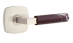 Emtek L-Square Rosso Levanto Marble 5326 Select Brass Privacy Leverset with Urban Modern Rosette for Left Handed Doors product