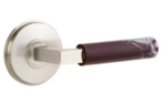 Emtek L-Square Rosso Levanto Marble 8510 SD Select Brass Single Dummy Lever with Watford Rosette for Right Handed Doors product