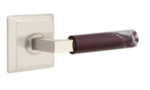 Emtek L-Square Rosso Levanto Marble 8561 Select Brass Full Dummy Leverset with Wilshire Rosette product