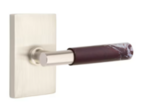 Emtek T-Bar Rosso Levanto Marble 5052 SD Select Brass Single Dummy Lever with Modern Rectangular Rosette for Right Handed Doors product