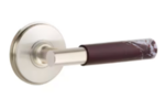 Emtek T-Bar Rosso Levanto Marble 8110 Select Brass Passage Leverset with Watford Rosette for Left Handed Doors product