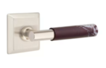 Emtek T-Bar Rosso Levanto Marble 8561 SD Select Brass Single Dummy Lever with Wilshire Rosette for Right Handed Doors