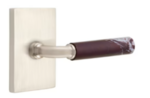 Emtek R-Bar Rosso Levanto Marble 5112 Select Brass Passage Leverset with Modern Rectangular Rosette for Left Handed Doors product