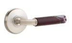 Emtek R-Bar Rosso Levanto Marble 8210 Select Brass Privacy Leverset with Watord Rosette for Right Handed Doors product